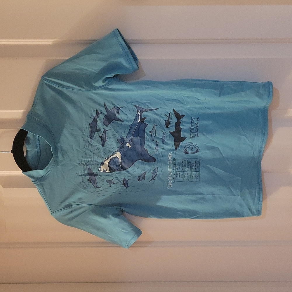 Lands end light blue swim shirt medium/ 10-12